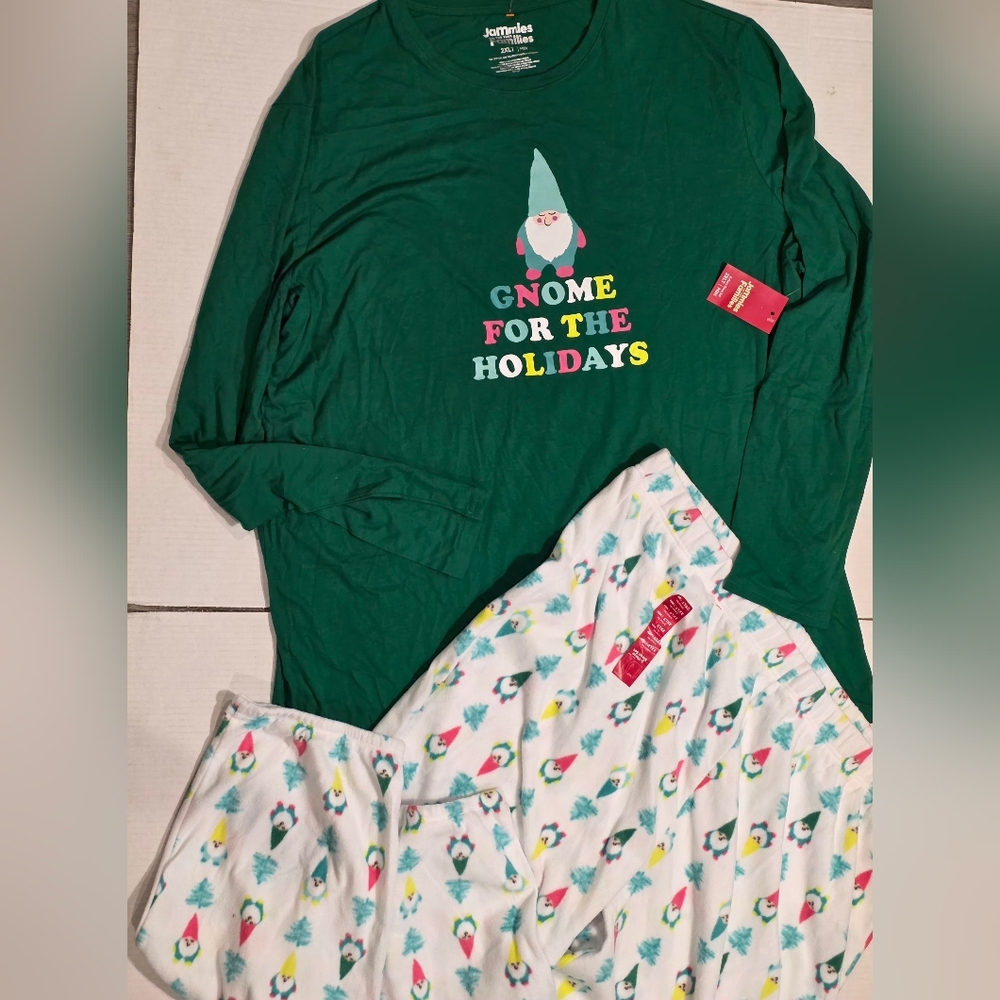 New Mens Christmas PJ'S 2 Peice Gnome For The Holidays 2XL Big & Tall NWT